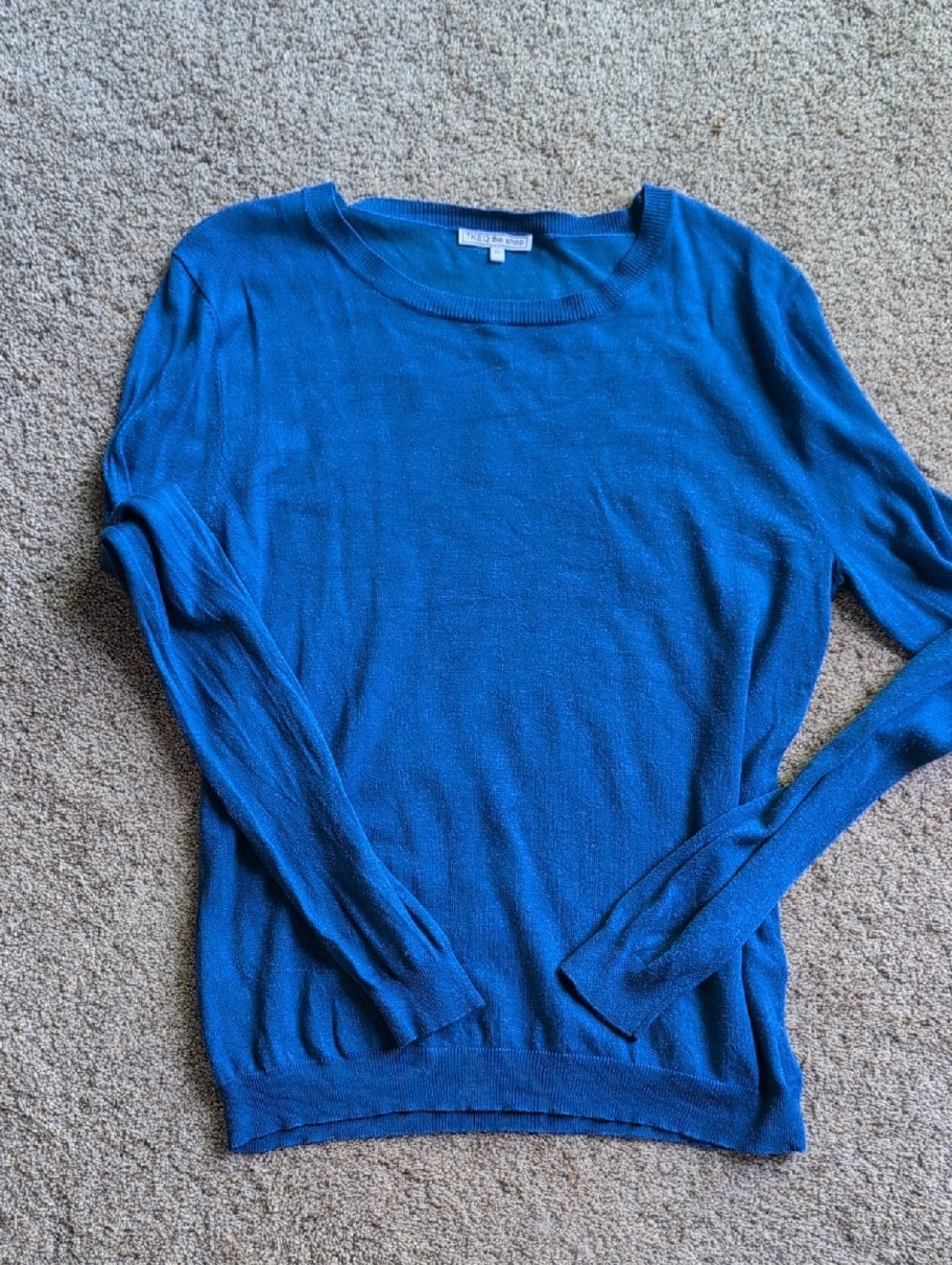 Thin Layering riding Sweater - Crewneck Sweater in Royal Blue - TKEQ